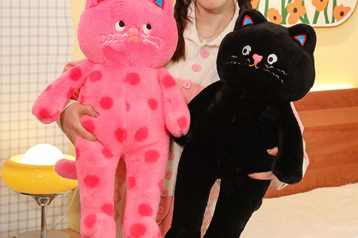 Cuddle Spotted Cat Plush Stuffed Toy Couple Cat Doll Couple Gift Polka Dot Cat Doll