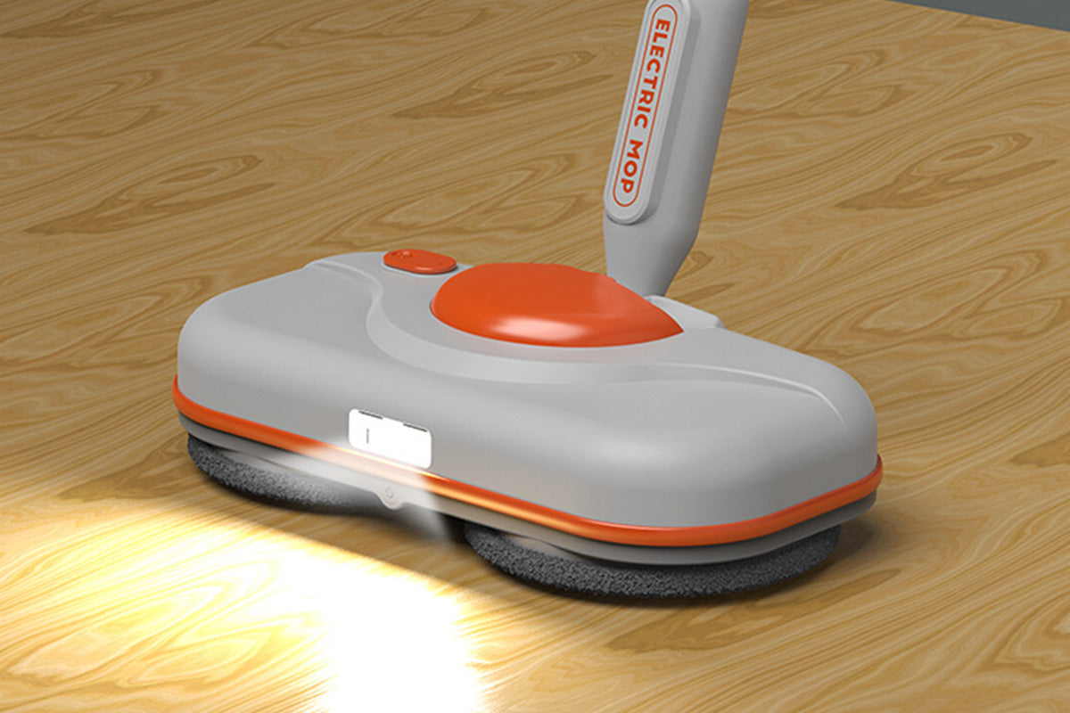 Cordless Electric Spin Mop with LED Light Water Sprayer and 750ML Large Water Tank