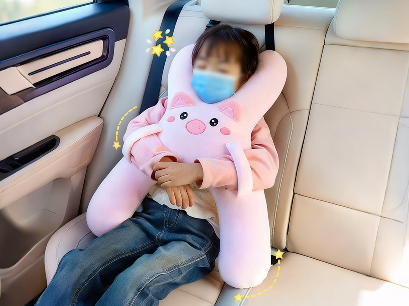 Kids Car Backseat Sleep Pillow Children Car Seat Sleeping Pillow Cushion Head Support Pillow