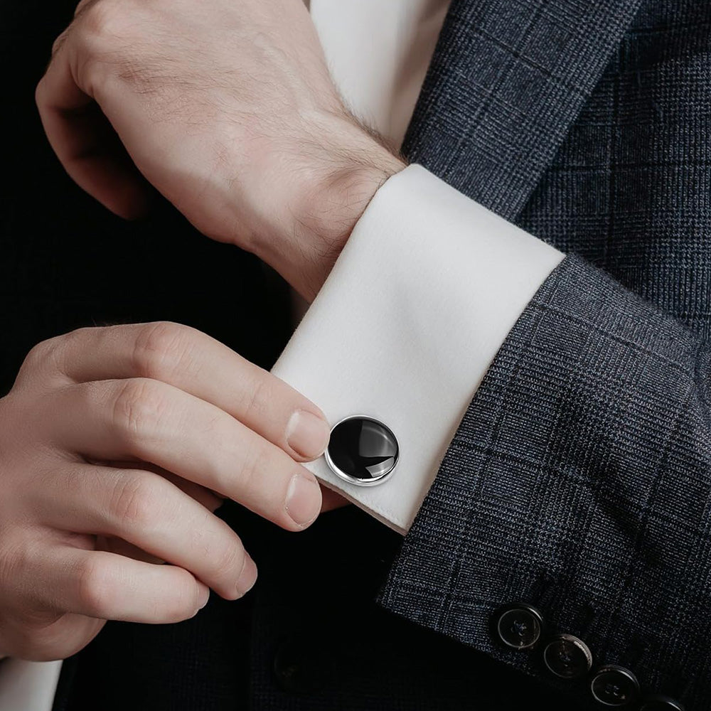 8 Pcs Men Tuxedo Cufflink and Shirt Stud Set for Weddings and Parties