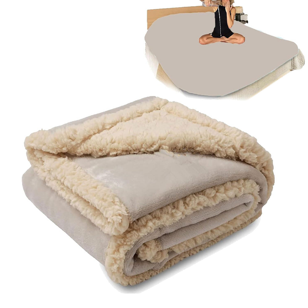Pet Blanket for Dog Puppy Cat Reversible Flannel Fleece Sherpa Furniture Protector for Sofa Bed Couch