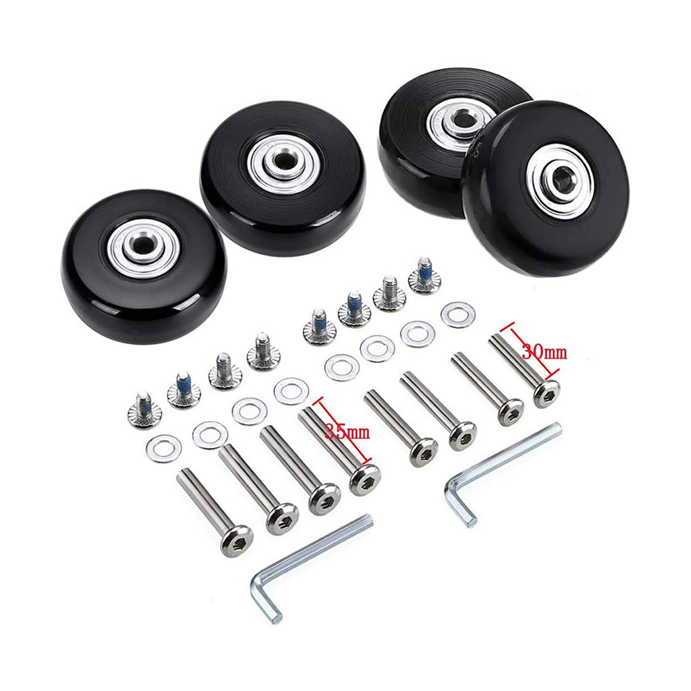 2X Luggage Suitcase Replacement Wheels Rubber Swivel Caster Wheels Bearings