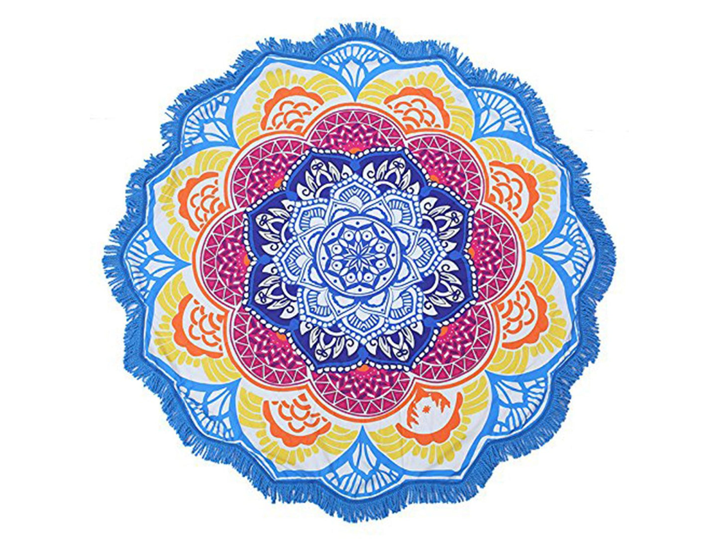 2Pcs Bohemian Lotus Flower Beach Towel Blanket