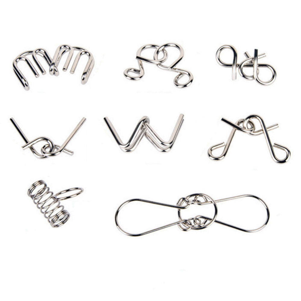 2 Set of Brain Teasers Metal Puzzles-16 Pack