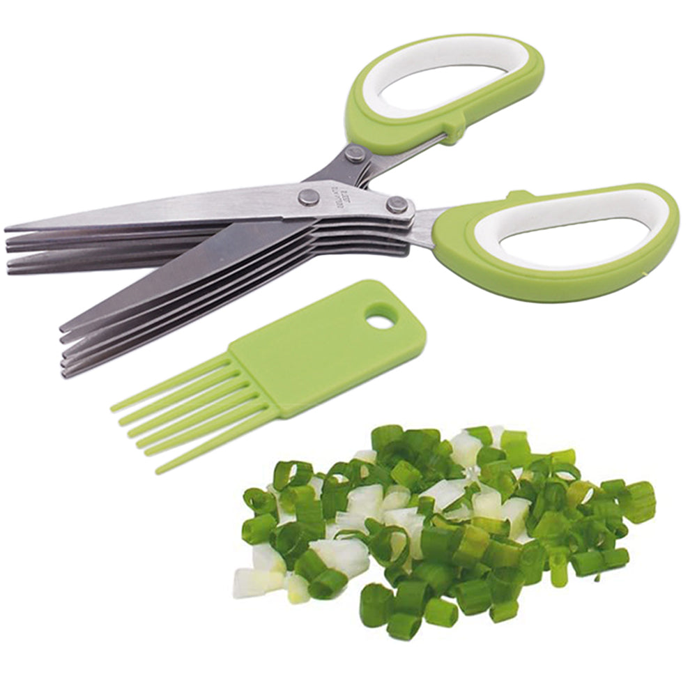 2Pcs Multipurpose 5-Blade Herb Dicing Scissors