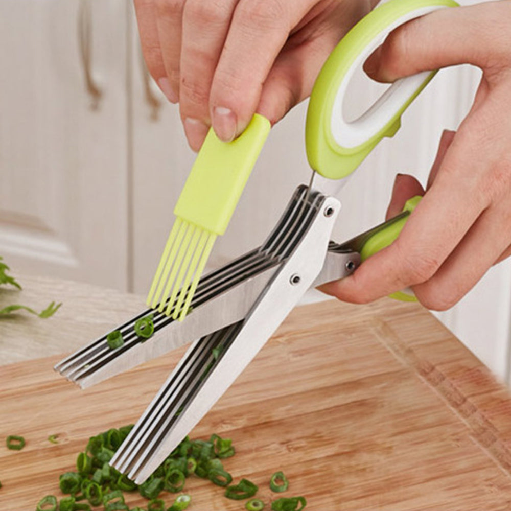 2Pcs Multipurpose 5-Blade Herb Dicing Scissors