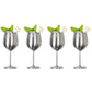 4-Pack Silver Stainless Steel Stemmed Wine Glass