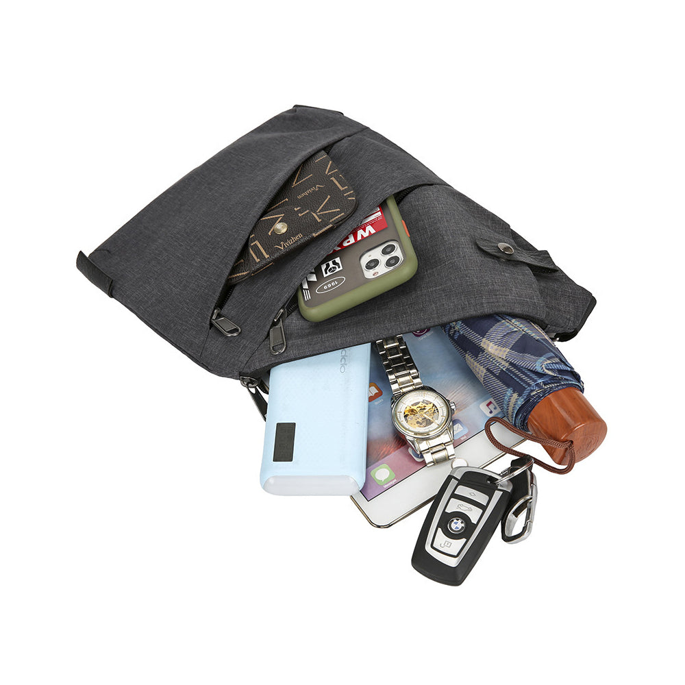Anti-Theft Sling Men's Sling Crossbody Bag Chest Shoulder Back-Left