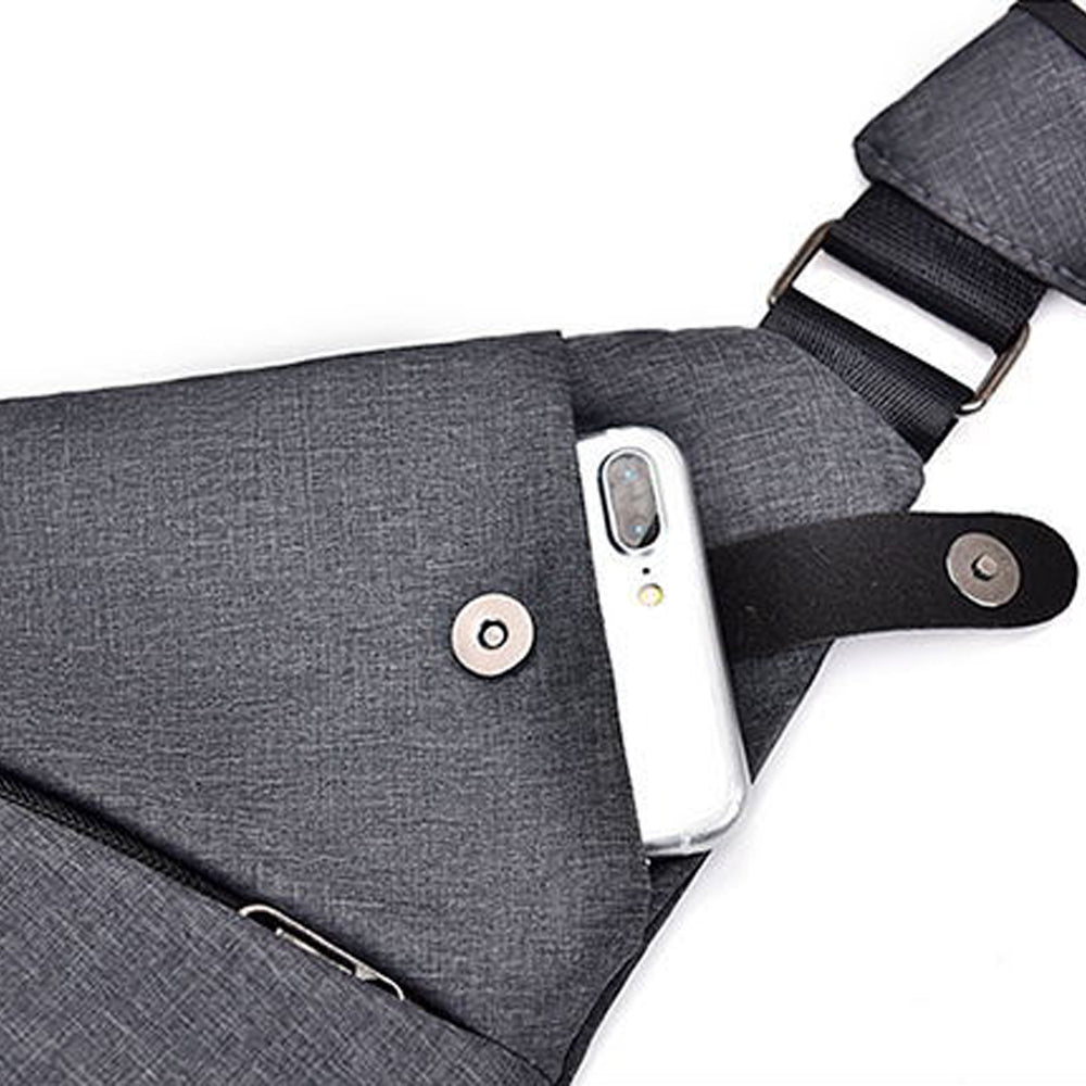 Anti-Theft Sling Men's Sling Crossbody Bag Chest Shoulder Back-Left