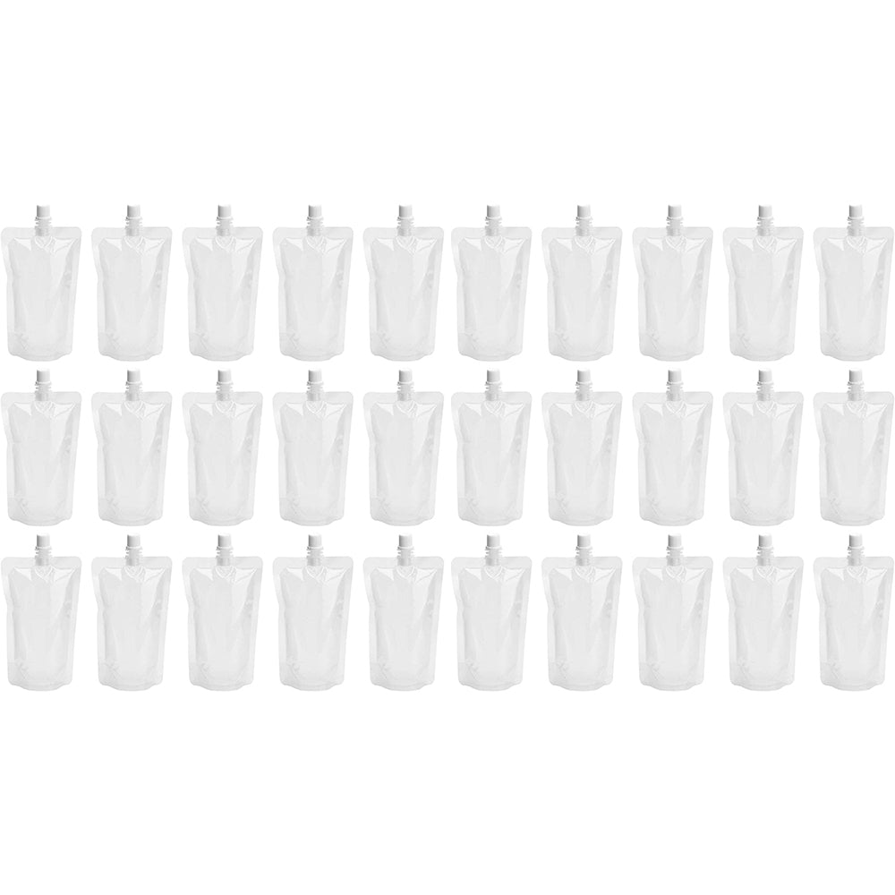 30Pcs 250ML Clear Stand Spout Pouch with Leak Proof Cap