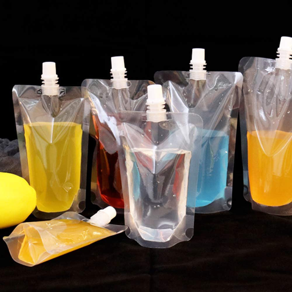 30Pcs 250ML Clear Stand Spout Pouch with Leak Proof Cap