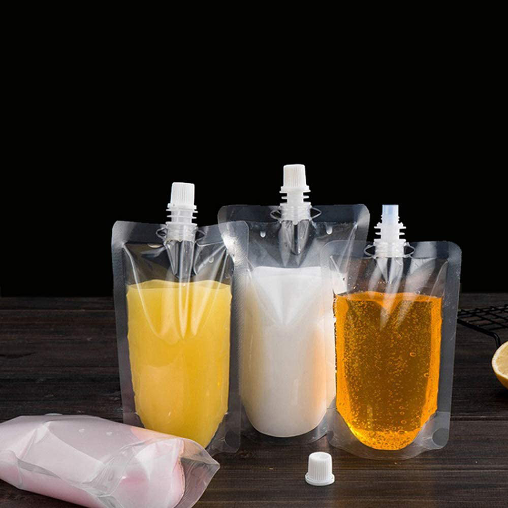 30Pcs 250ML Clear Stand Spout Pouch with Leak Proof Cap