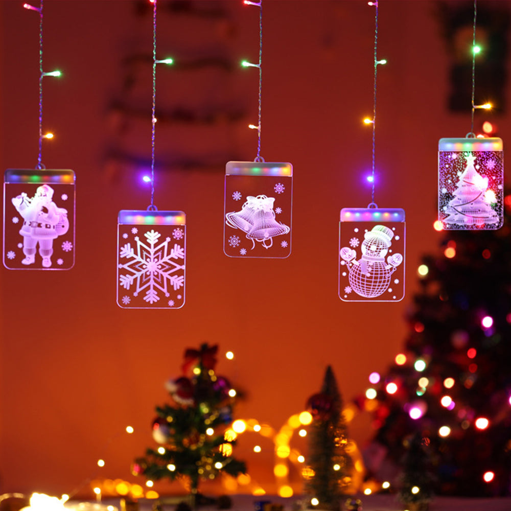 5pcs Christmas Window 3D Hanging LED Light Romantic Room Decoration