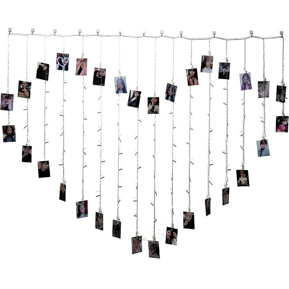 Heart Shape Picture Photo Peg Clip Fairy String Lights