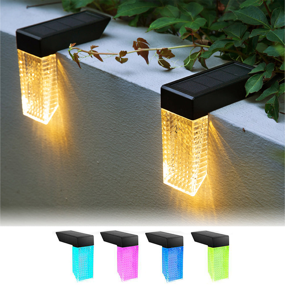 2 Pack LED Solar Powered Light Outdoor Garden Security Wall Fence Gutter Lights