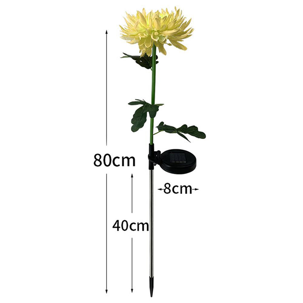 3Pcs Solar Power Chrysanthemum Ground Flower Light