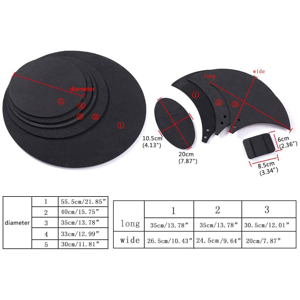 10Pcs Silencer Drumming Practice Pad Silencer Rubber Drum Mute Pads Kit