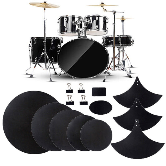 10Pcs Silencer Drumming Practice Pad Silencer Rubber Drum Mute Pads Kit