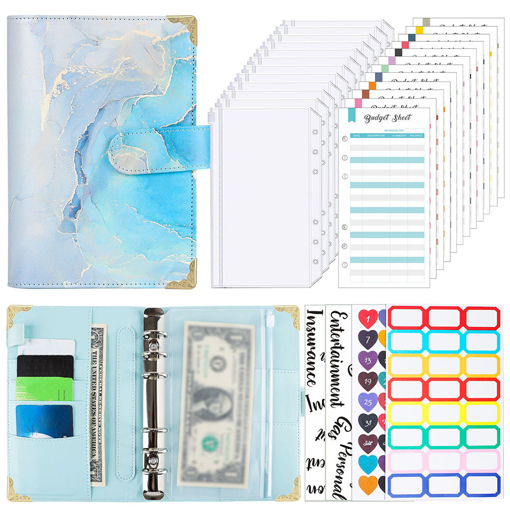 A6 Budget Binder Cash Envelopes Budget Planner with 12 Zipper Cash Envelopes