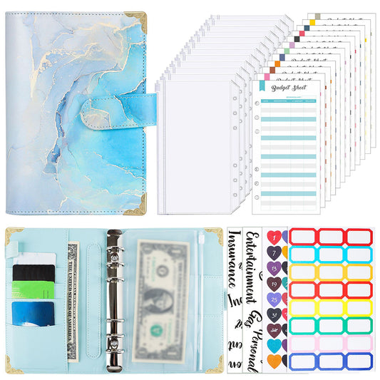 A6 Budget Binder Cash Envelopes Budget Planner with 12 Zipper Cash Envelopes