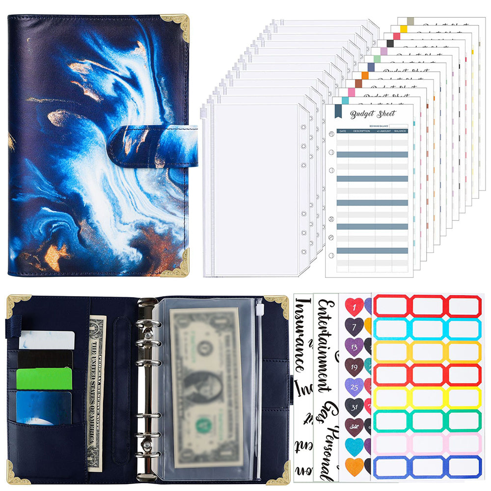 A6 Budget Binder Cash Envelopes Budget Planner with 12 Zipper Cash Envelopes