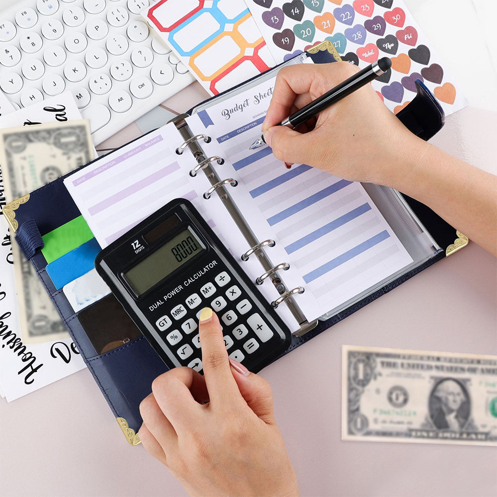 A6 Budget Binder Cash Envelopes Budget Planner with 12 Zipper Cash Envelopes
