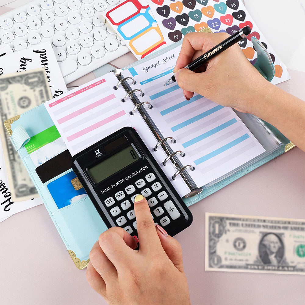 A6 Budget Binder Cash Envelopes Budget Planner with 12 Zipper Cash Envelopes