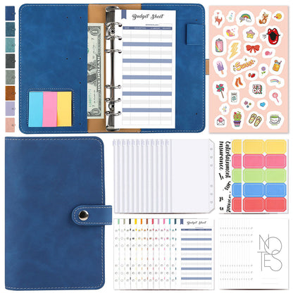 A6 Cash Budget Binder Accounting Book Zipper Bag with 12pcs Zipper Envelopes