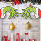 Christmas Grinch Hand Door Ornaments Christmas Door Sticker Hanging Sign Xmas Wall Decor