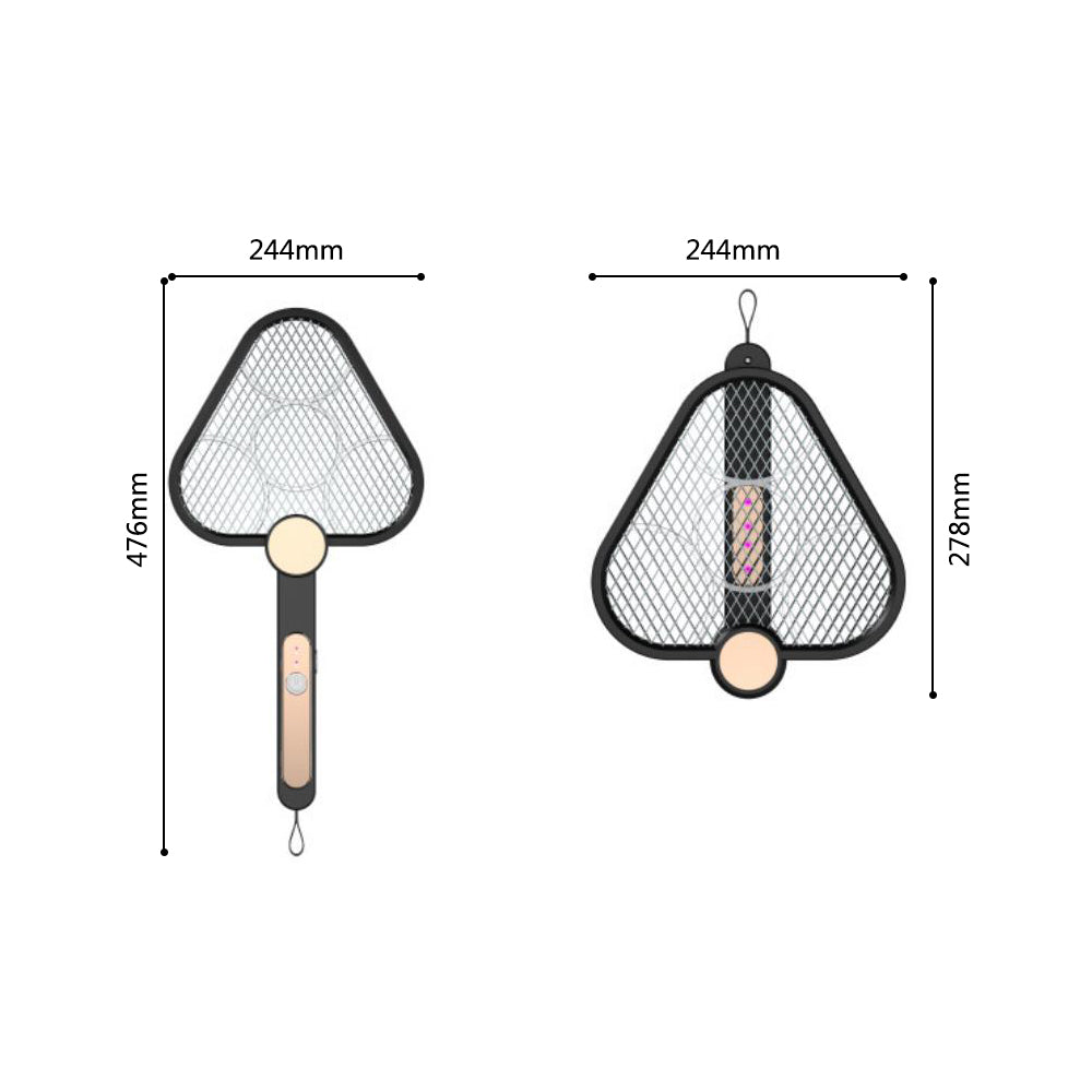 Electric Mosquito Swatter USB Rechargeable With 3000V Powerful Grid 3 Layer