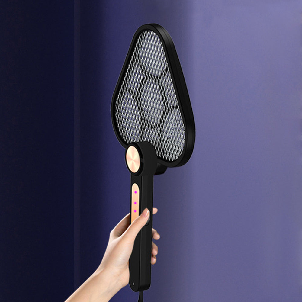 Electric Mosquito Swatter USB Rechargeable With 3000V Powerful Grid 3 Layer
