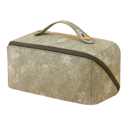 Large Opening PU Leather Makeup Bag