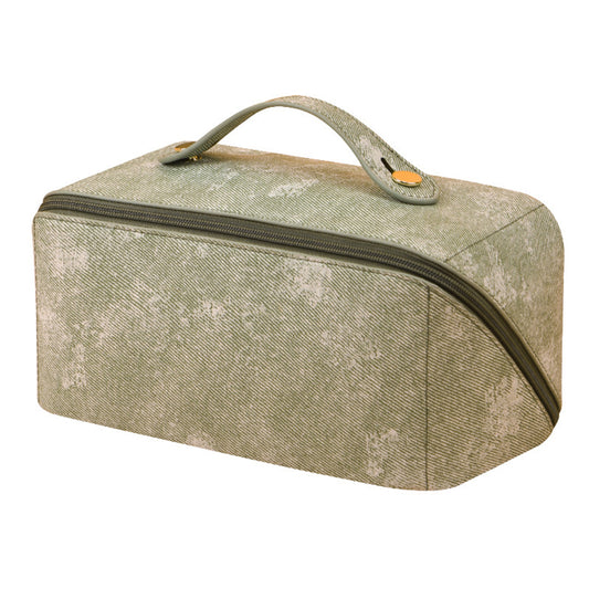 Large Opening PU Leather Makeup Bag