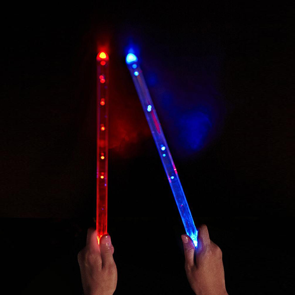 Pair of Color Changing LED Light Up Drumstick Motion Activated Glow in the Dark Rechargeable Drum Sticks