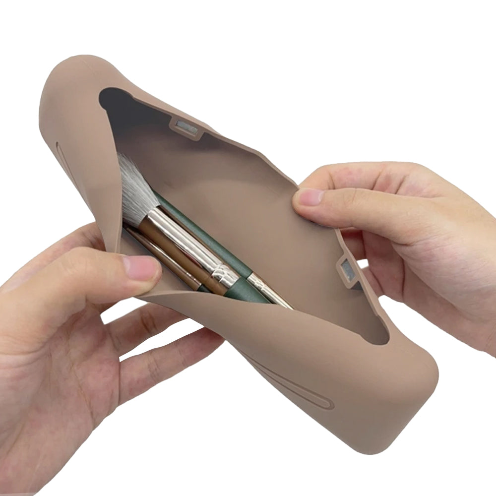 Portable Travel Makeup Brush Holder Silicone Makeup Brush Case Bag