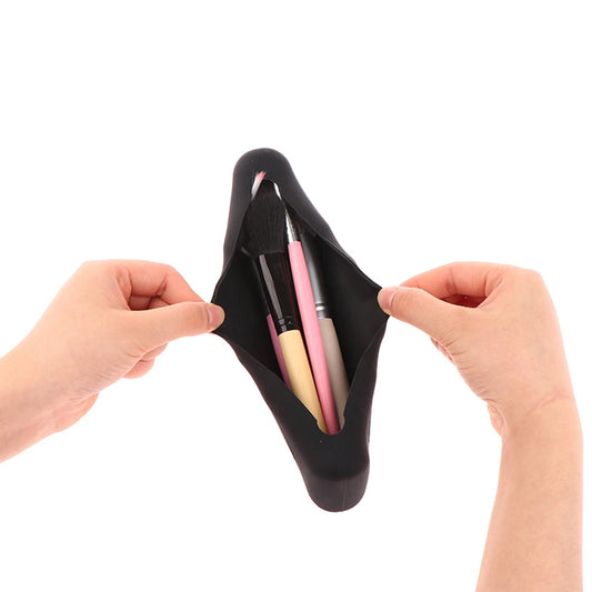Portable Travel Makeup Brush Holder Silicone Makeup Brush Case Bag