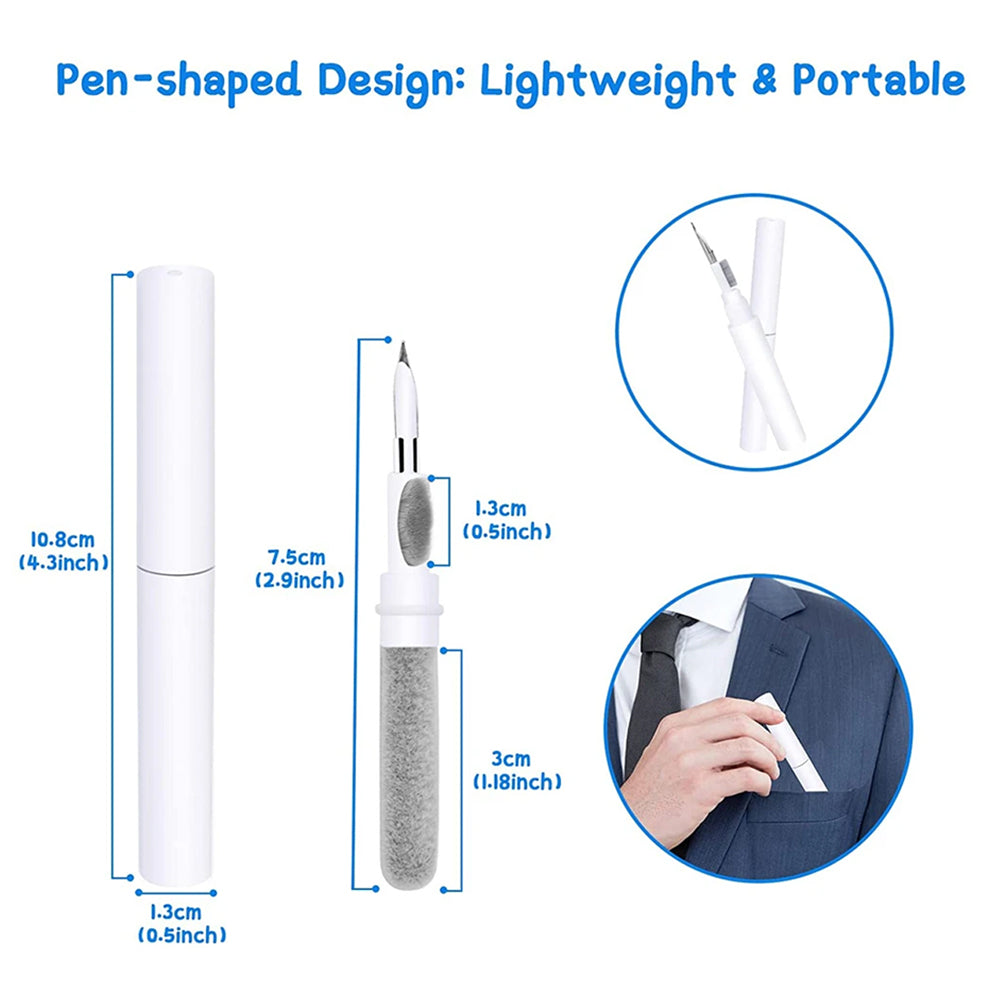 2Pcs 3 in 1 Bluetooth Earbuds Cleaning Pen Multifunction Cleaner Kit with Soft Brush