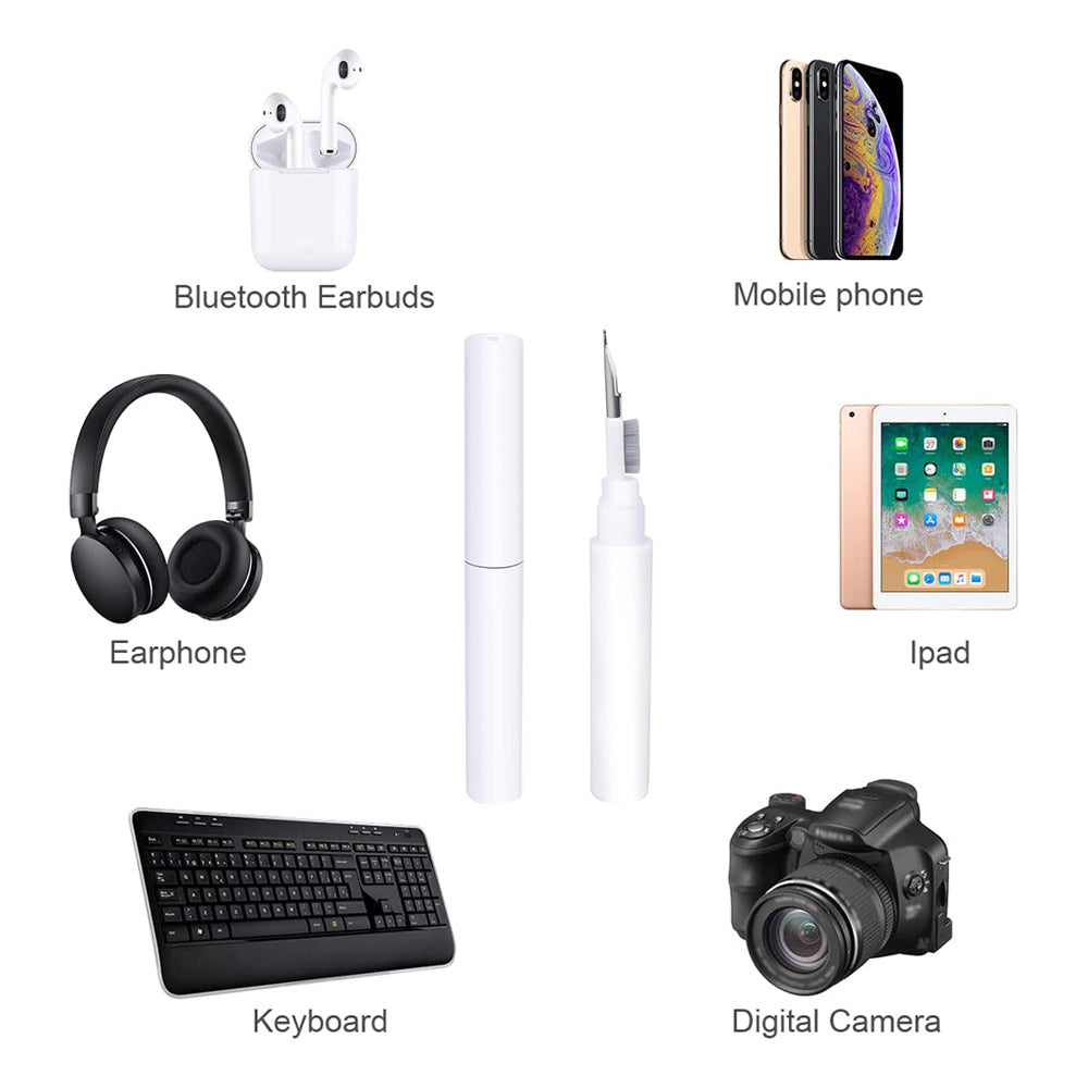 2Pcs 3 in 1 Bluetooth Earbuds Cleaning Pen Multifunction Cleaner Kit with Soft Brush