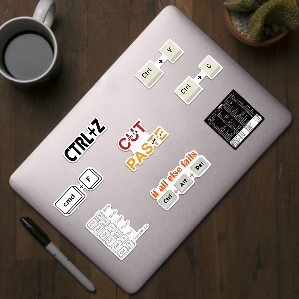 60Pcs Laptop Keyboard Shortcuts Stickers DIY Phone Shortcuts Decal