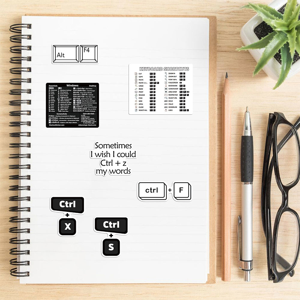 60Pcs Laptop Keyboard Shortcuts Stickers DIY Phone Shortcuts Decal