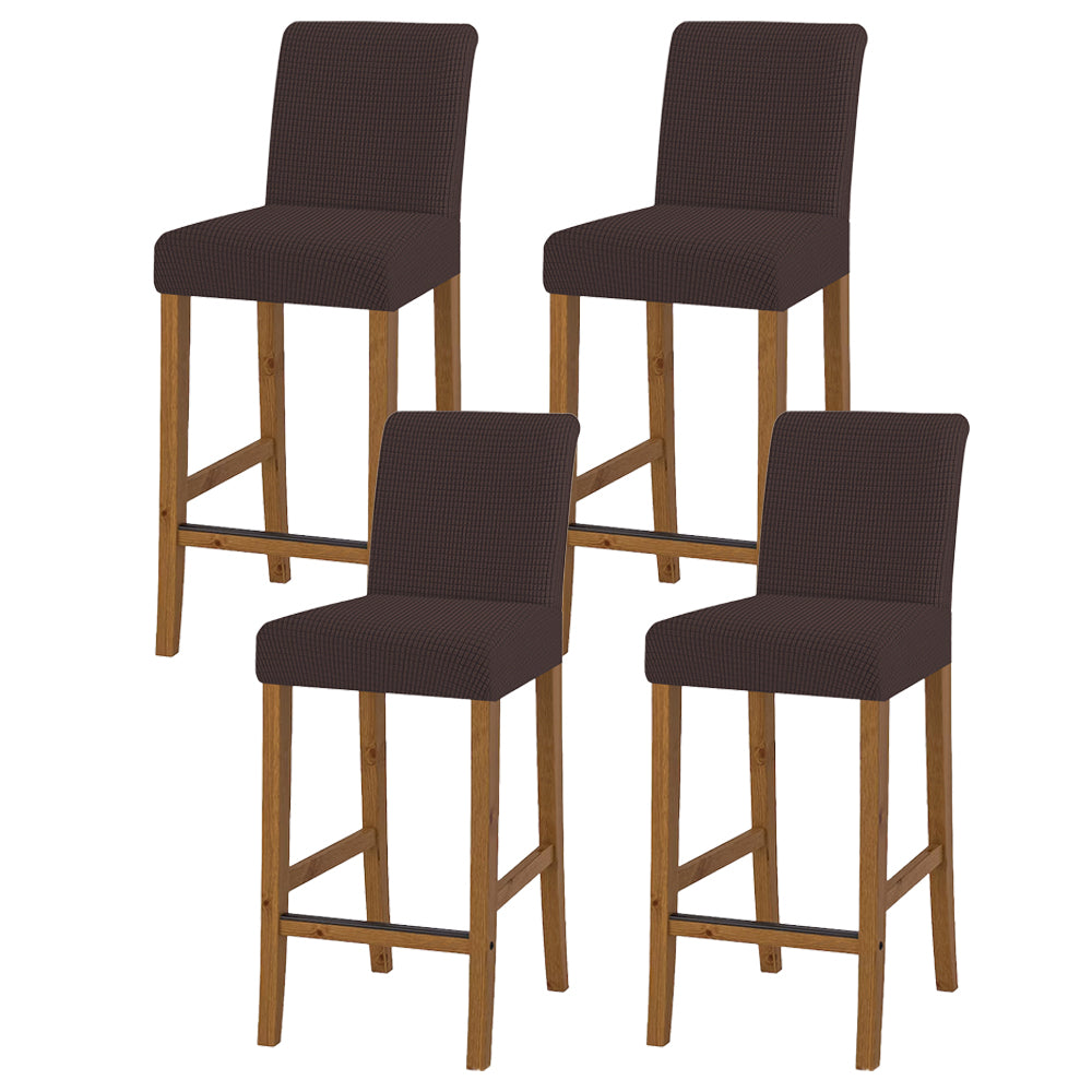 4Pcs Cafe Bar Stool Jacquard Covers Stretch Dining Room Armless Chair Slipcover