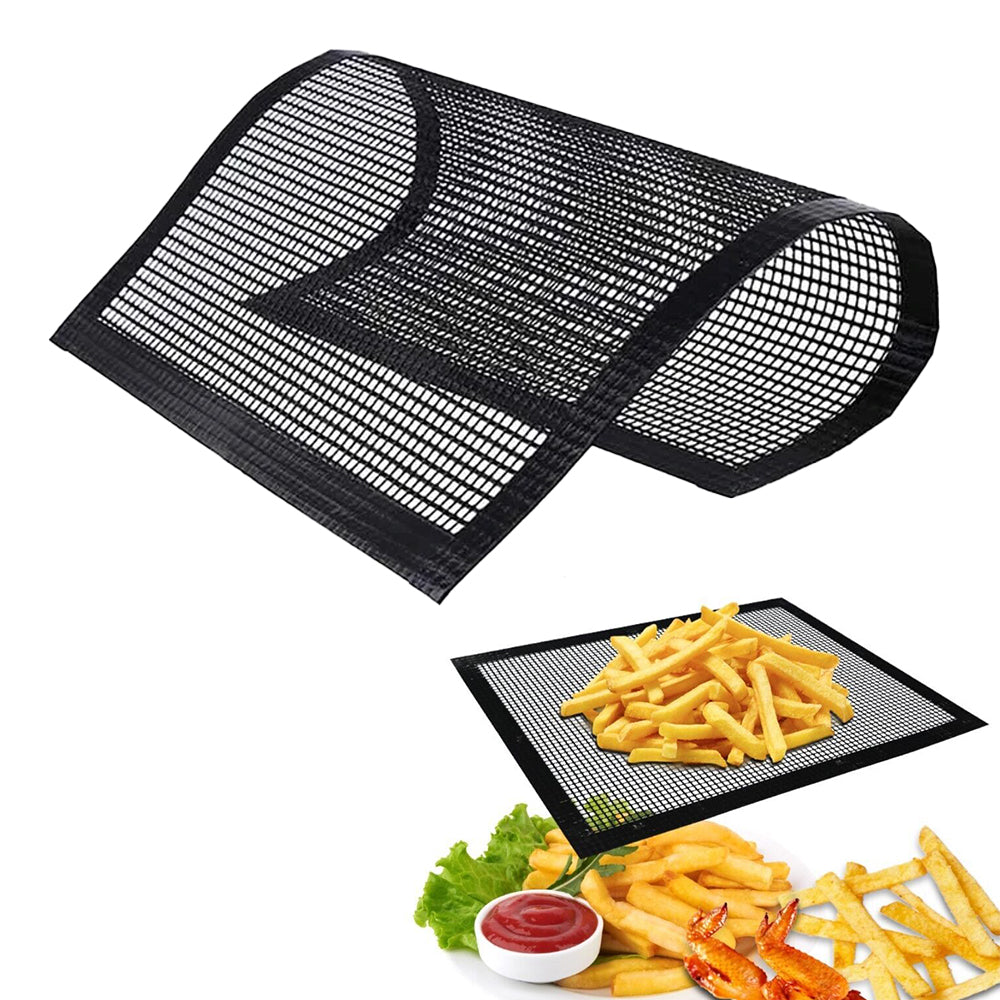 2Pcs Non Stick Reusable BBQ Mesh Grill Mat