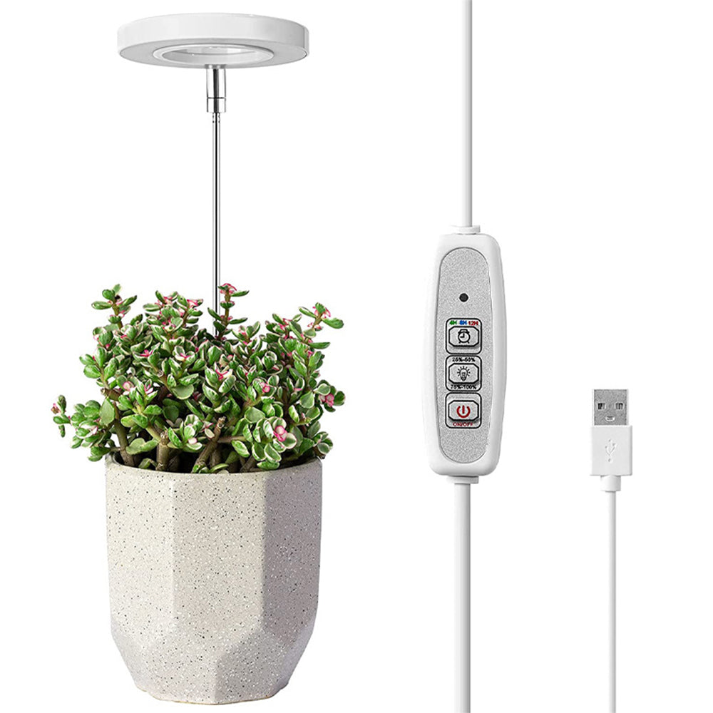 2Pcs Adjustable Full Spectrum LED Plant Grow Light Dimmable Indoor Halo Grow Lamp