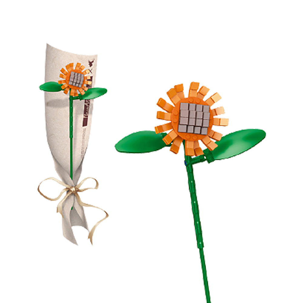 DIY Artificial Flowers Bouquet Building Blocks Set Toy Ornament