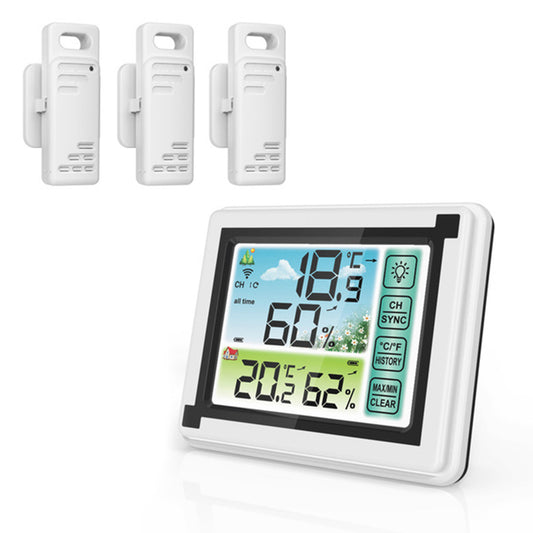 Wireless Weather Station Indoor Outdoor Thermometer Digital Humidity Monitor-1 Weather Station with 3 Sensor