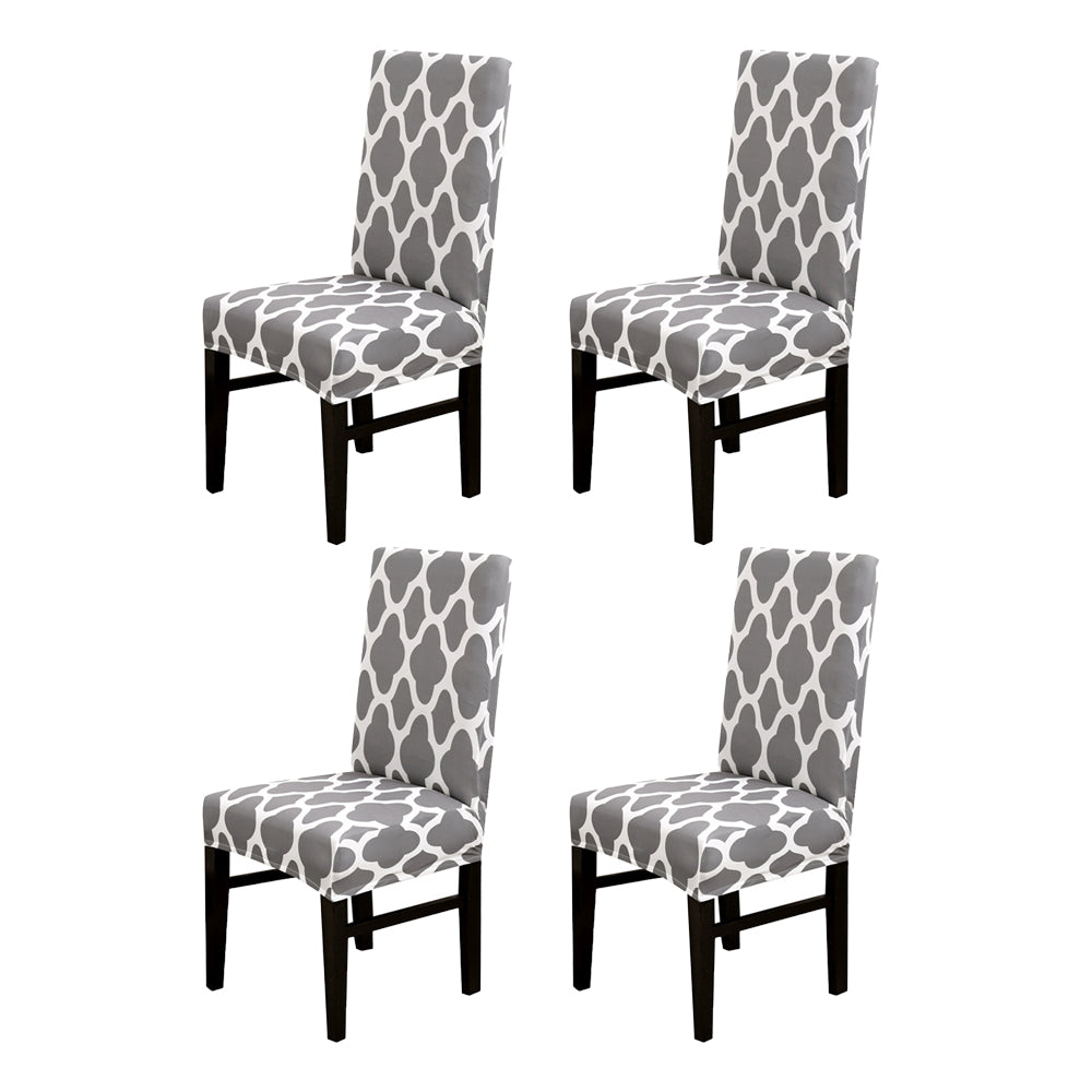 4Pcs Elastic Dining Chair Protective Covers for Home Use