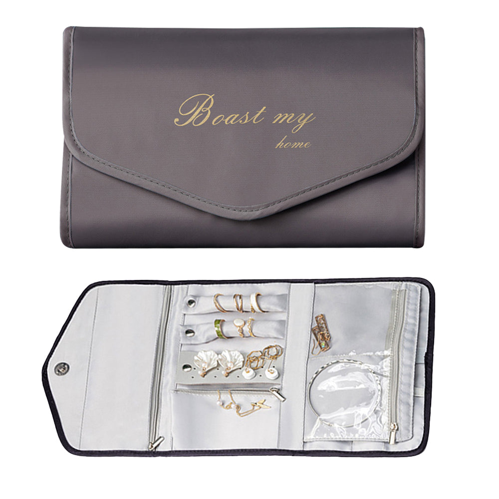 Foldable Travel Jewelry Organizer Case for Rings Necklaces Bracelets Earrings