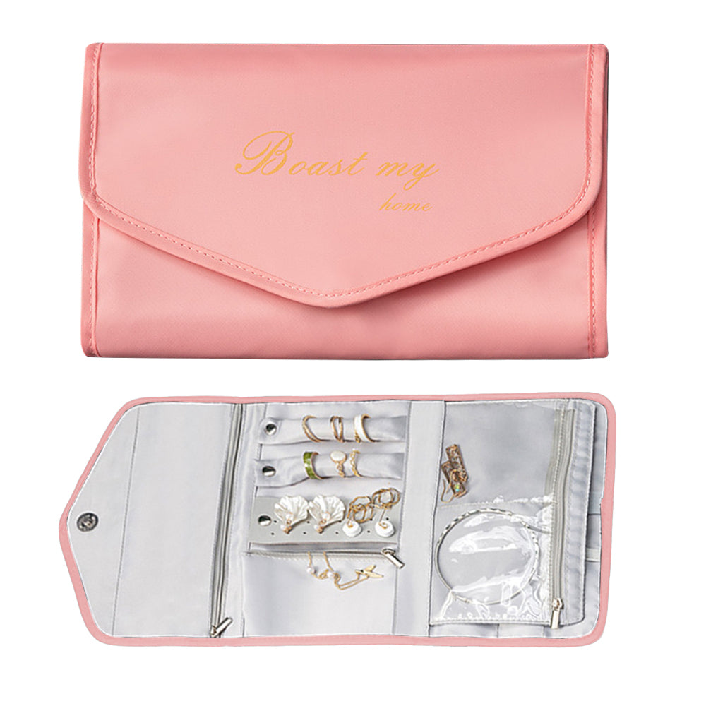 Foldable Travel Jewelry Organizer Case for Rings Necklaces Bracelets Earrings