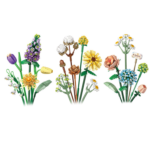 DIY Flowers Bouquet Building Blocks Toys Kit Bricks Toys Home Decoration