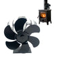 6 Blades ECO Heat Powered Wood Stove Fireplace Fan